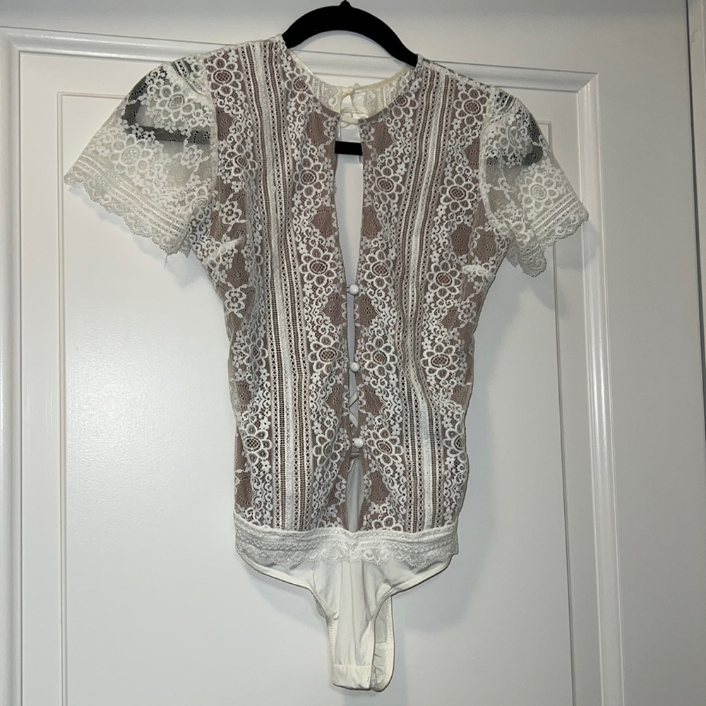 For Love & Lemons white lace bodysuit